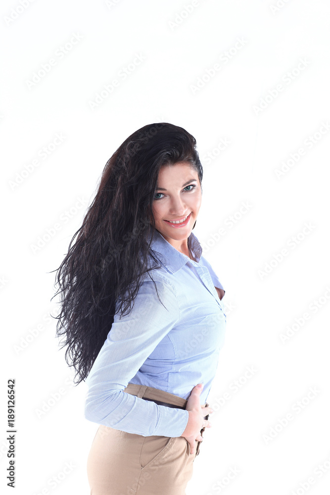portrait of stylish young business woman on white background portrait of stylish young business woman on white background