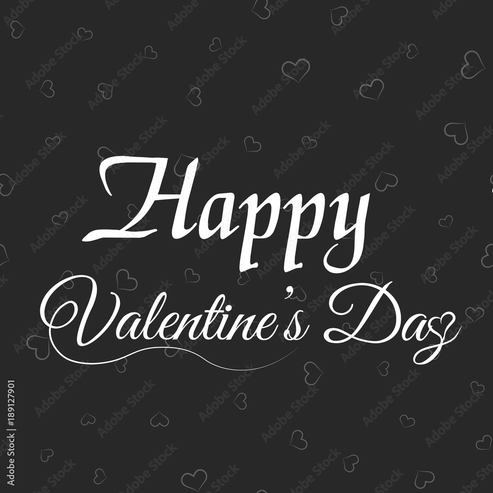 Valentine's greeting card with white hearts on black background. Vector Valentine's greeting card with white hearts on black background. Vector