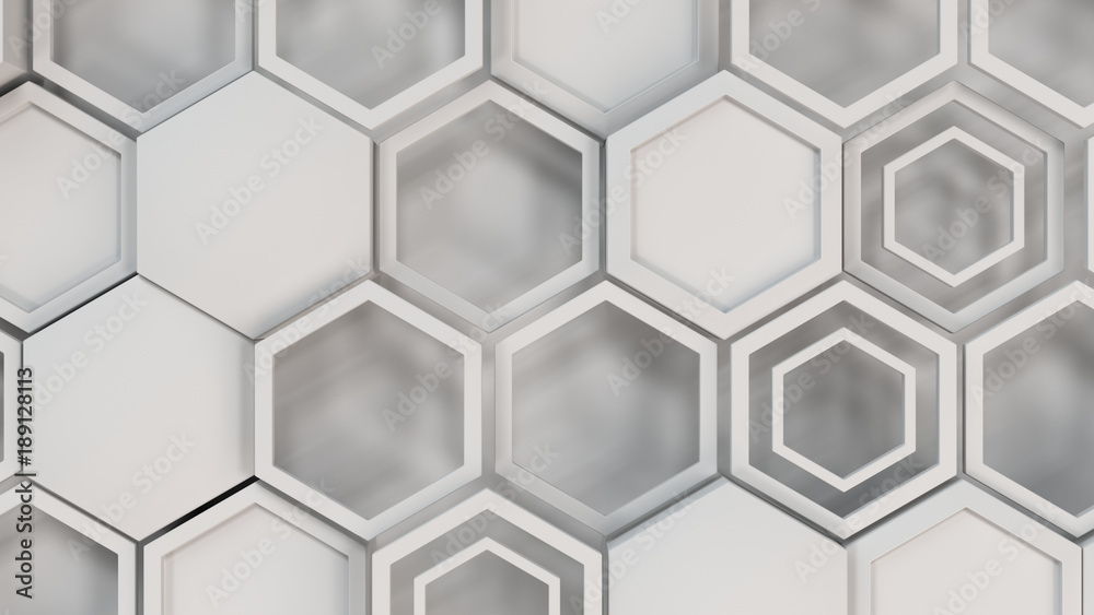 Abstract 3d background made of white hexagons Abstract 3d background made of white hexagons