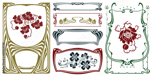 Vector plant vignette and border.