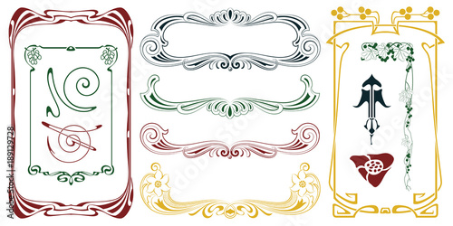 Vector plant vignette and border.