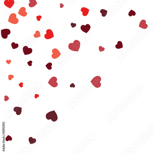 Vector Confetti Background Pattern.  Element of design.  Colored hearts on a white background