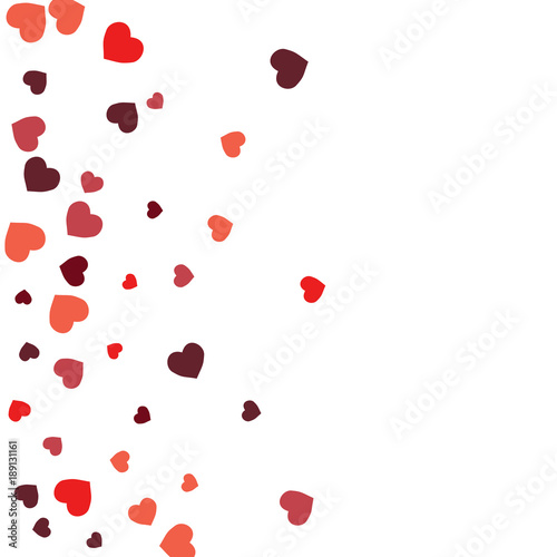 Vector Confetti Background Pattern.  Element of design.  Colored hearts on a white background