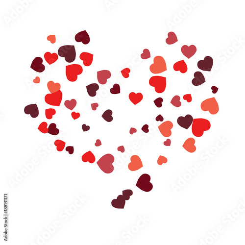 Vector Confetti Background Pattern.  Element of design.  Colored hearts on a white background