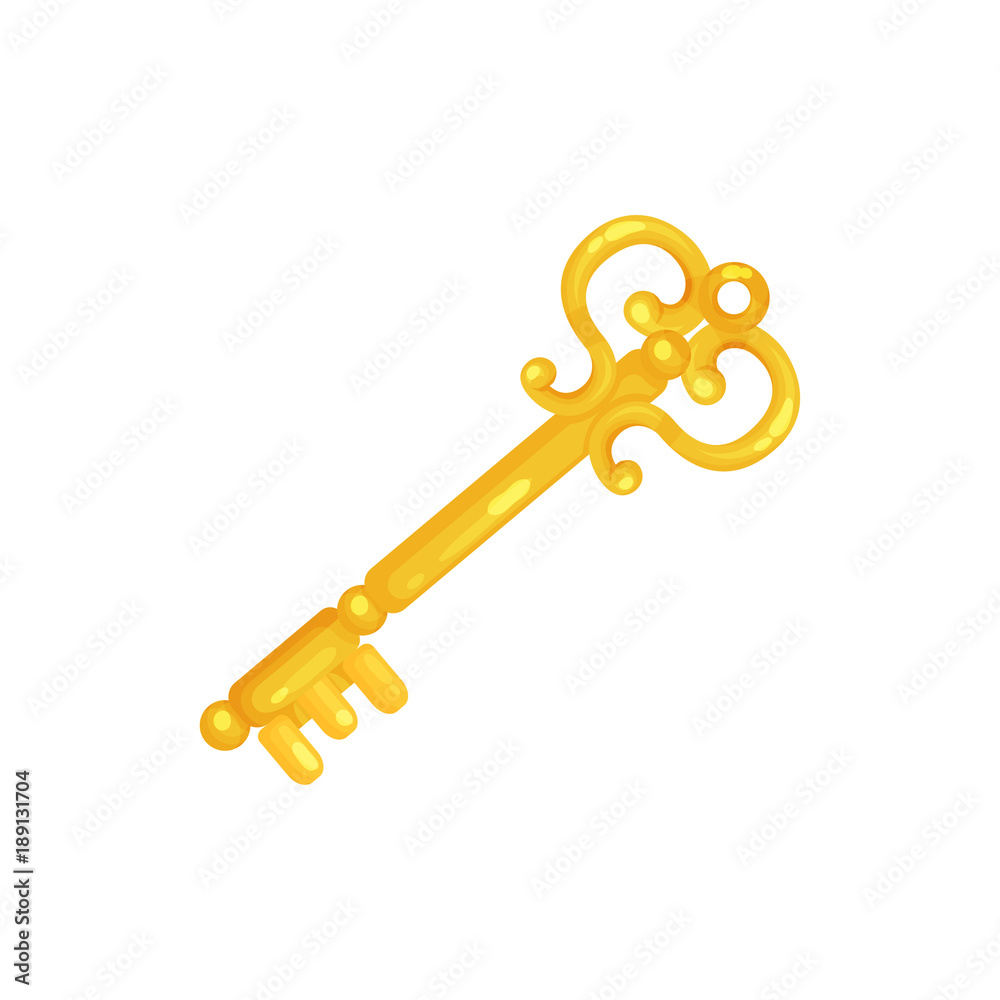 Retro golden old key vector Illustration Retro golden old key vector Illustration