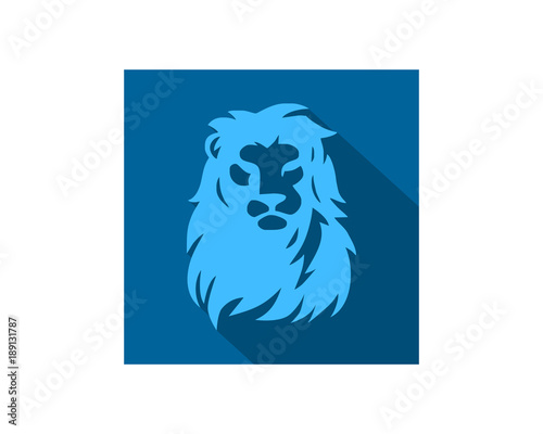 Fototapeta Naklejka Na Ścianę i Meble -  blue lion leo head face image vector icon logo silhouette
