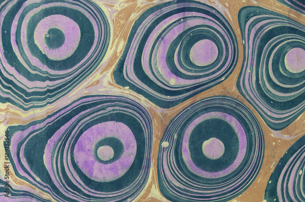 Ink marble texture. Ebru handmade wave background. Kraft paper surface. Unique art illustration. Liquid marbling texture.