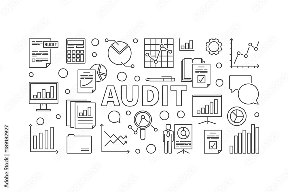 Audit horizontal vector banner or illustration Audit horizontal vector banner or illustration