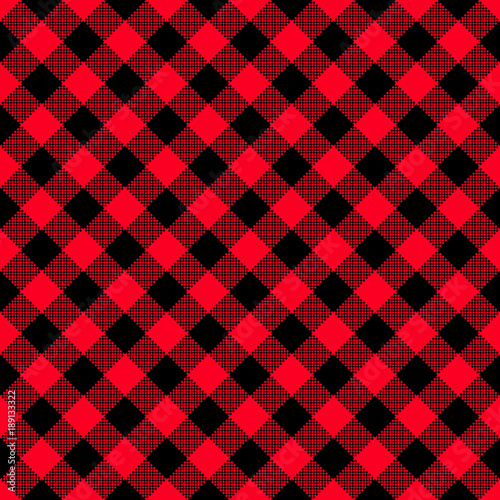 Classic Lumberjack Plaid Pattern in Red and Black.
