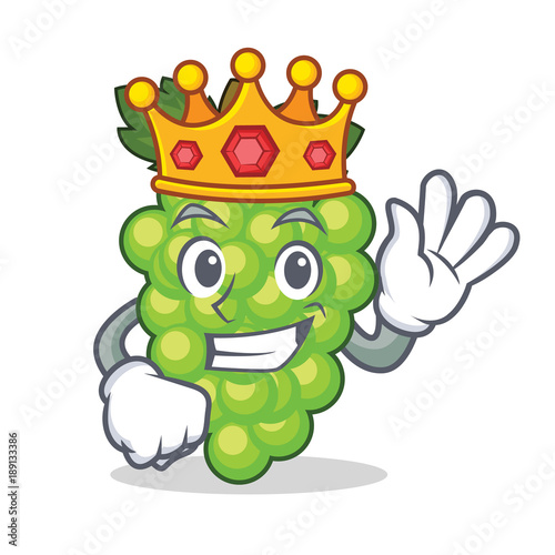 King green grapes mascot cartoon