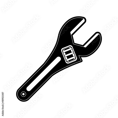 adjustable wrench tool icon vector illustration graphic design