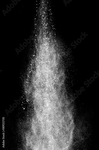 White powder on a black background