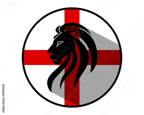 Fototapeta Naklejka Na Ścianę i Meble -  circle england lion leo head face image vector icon logo