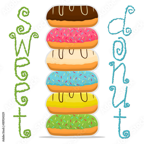 Vector illustration for glazed sweet donut