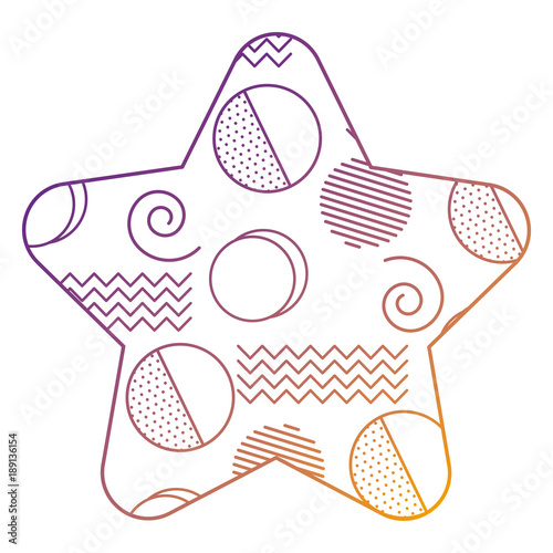 pattern shape star with geometric memphis style vector illustration blur line design