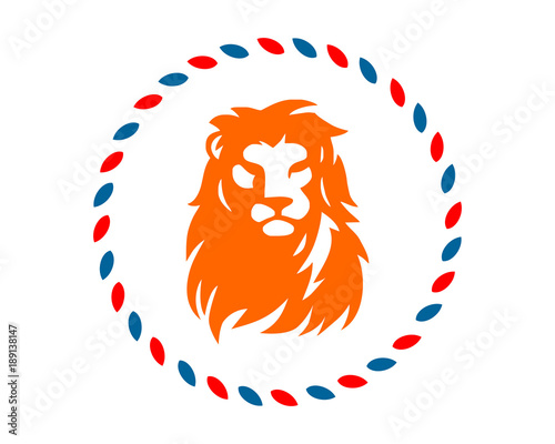 Fototapeta Naklejka Na Ścianę i Meble -  orange lion leo image vector icon logo silhouette