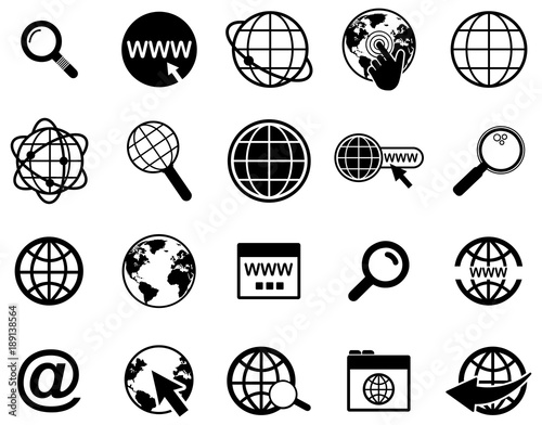 Black web vector icons pack