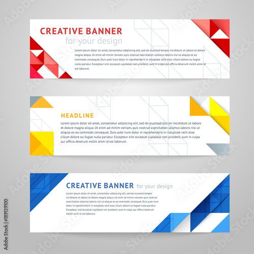 Vector set of abstract design templates horizontal banner