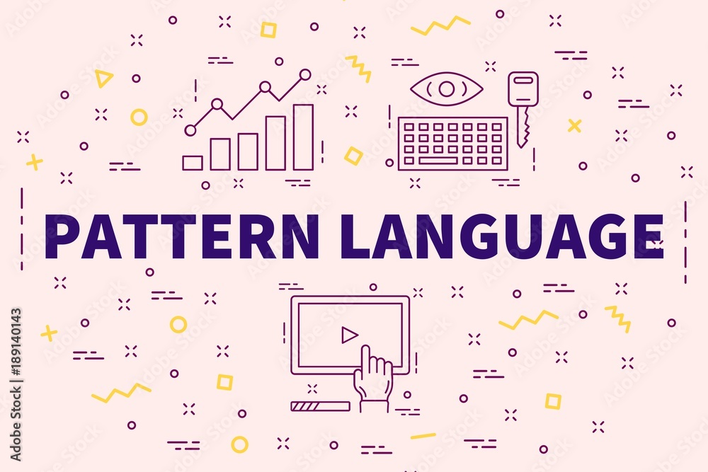 Fotografie Conceptual business illustration with the words pattern language