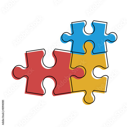 Puzzles jigsaw isolated icon vector illustration graphic design