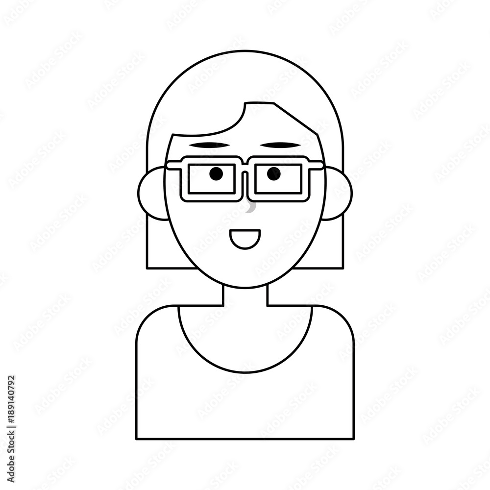 Woma with glasses cartoon icon vector illustration graphic design Woma with glasses cartoon icon vector illustration graphic design