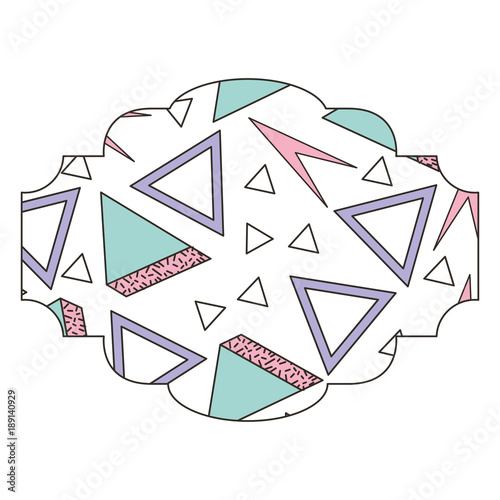 label memphis geometric figures abstract design vector illustration
