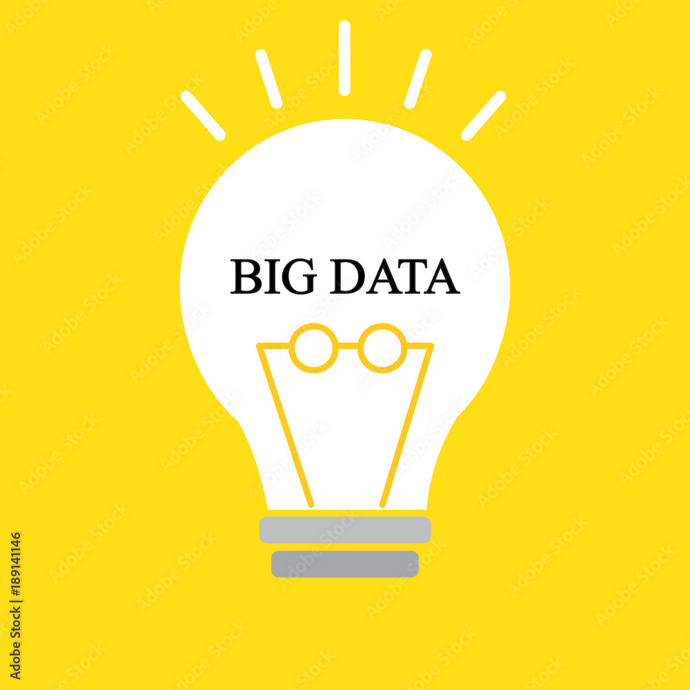 Fototapeta premium Light bulb. Business illustration with the inscription:big data