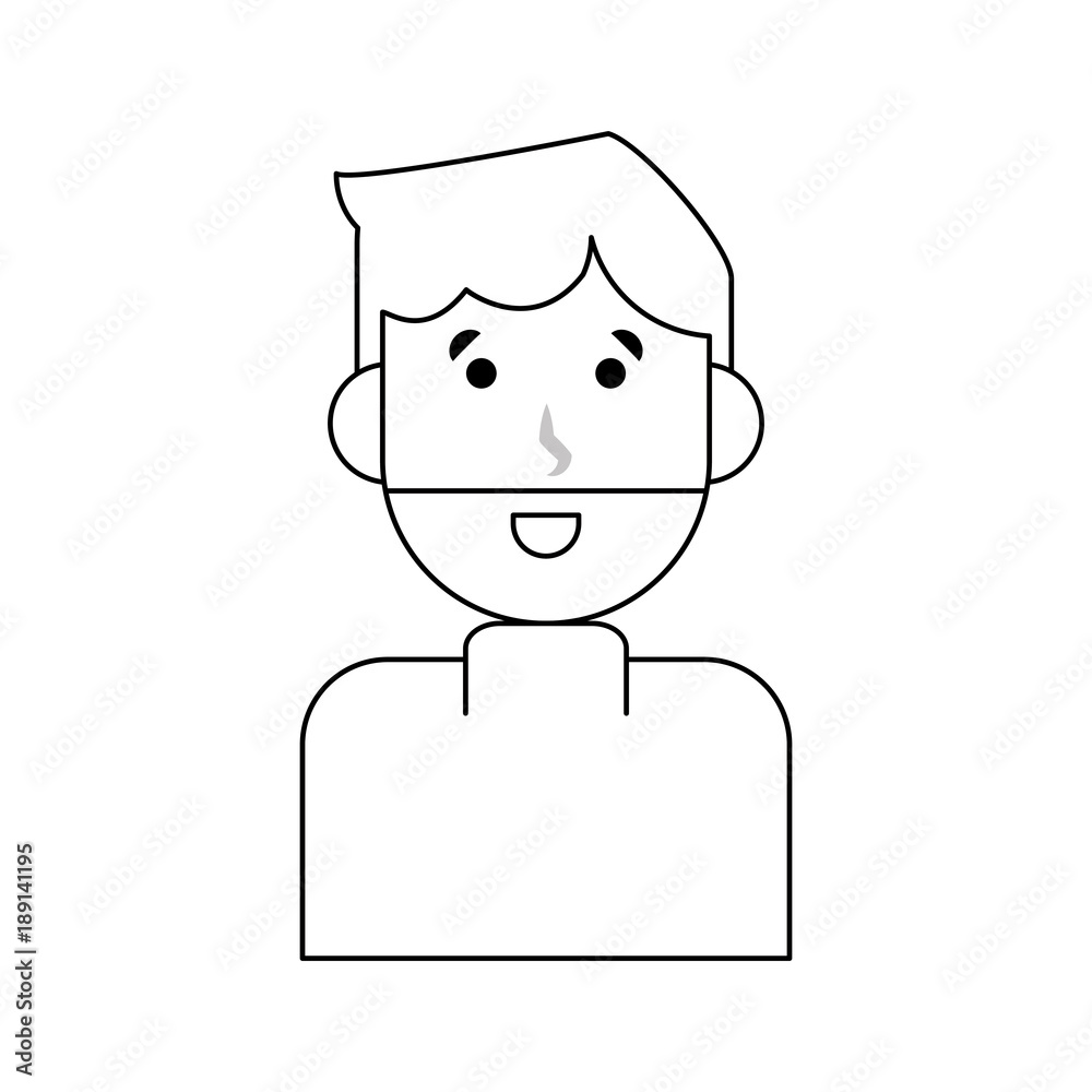 Young man face cartoon icon vector illustration graphic design Young man face cartoon icon vector illustration graphic design