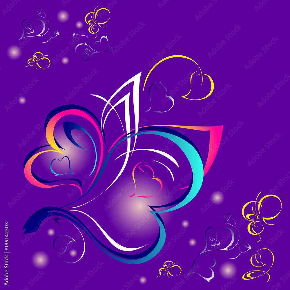 hearts 8. blue and pink hearts on lavender background pattern hearts 8. blue and pink hearts on lavender background pattern