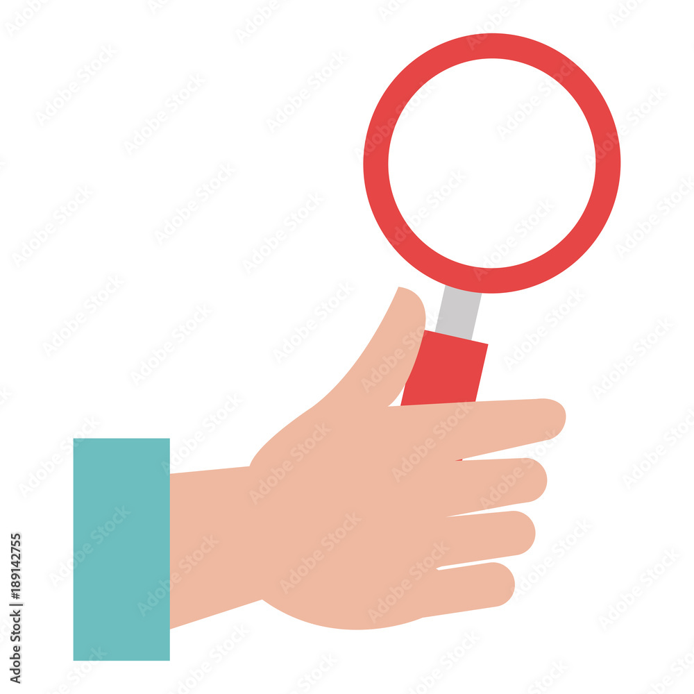 hand with magnifying glass isolated icon vector illustration design hand with magnifying glass isolated icon vector illustration design