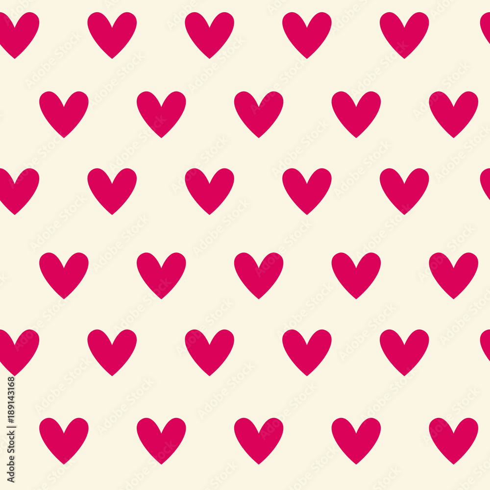 Pink Heart Seamless Pattern Background Romantic Holiday Design Vector Illustration