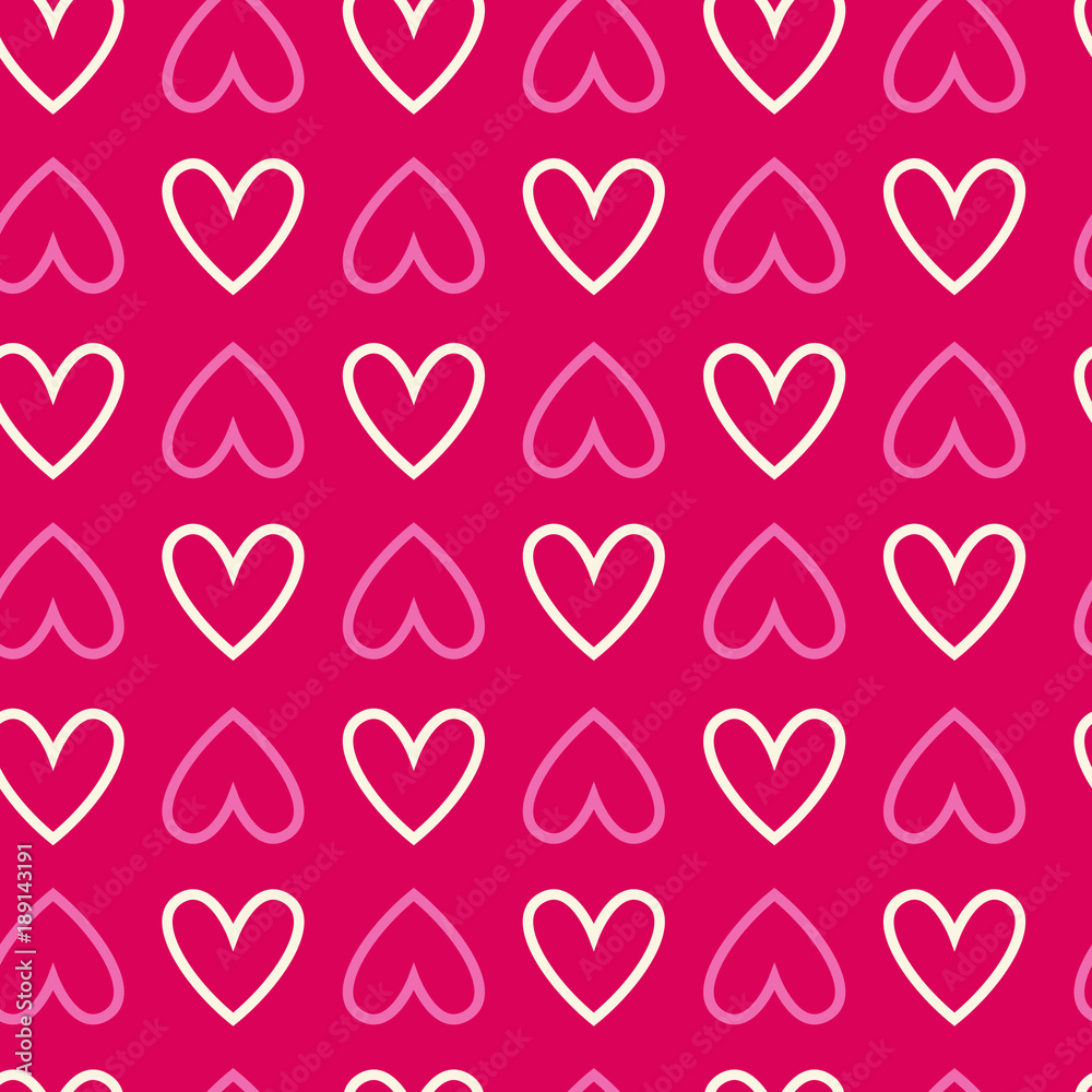 Seamless Background With Hearts Repetitive Valentines Day Pattern Vector Illustration