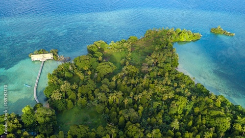 Aerial view of Hatta island in Indonesia