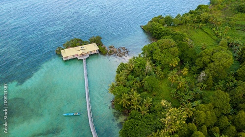 Aerial view of Hatta island in Indonesia