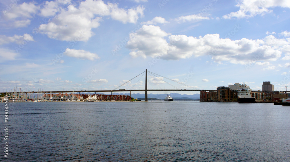 Panoramic view of the city, beautiful landscape with bridge, Stavanger, Norway Panoramic view of the city, beautiful landscape with bridge, Stavanger, Norway