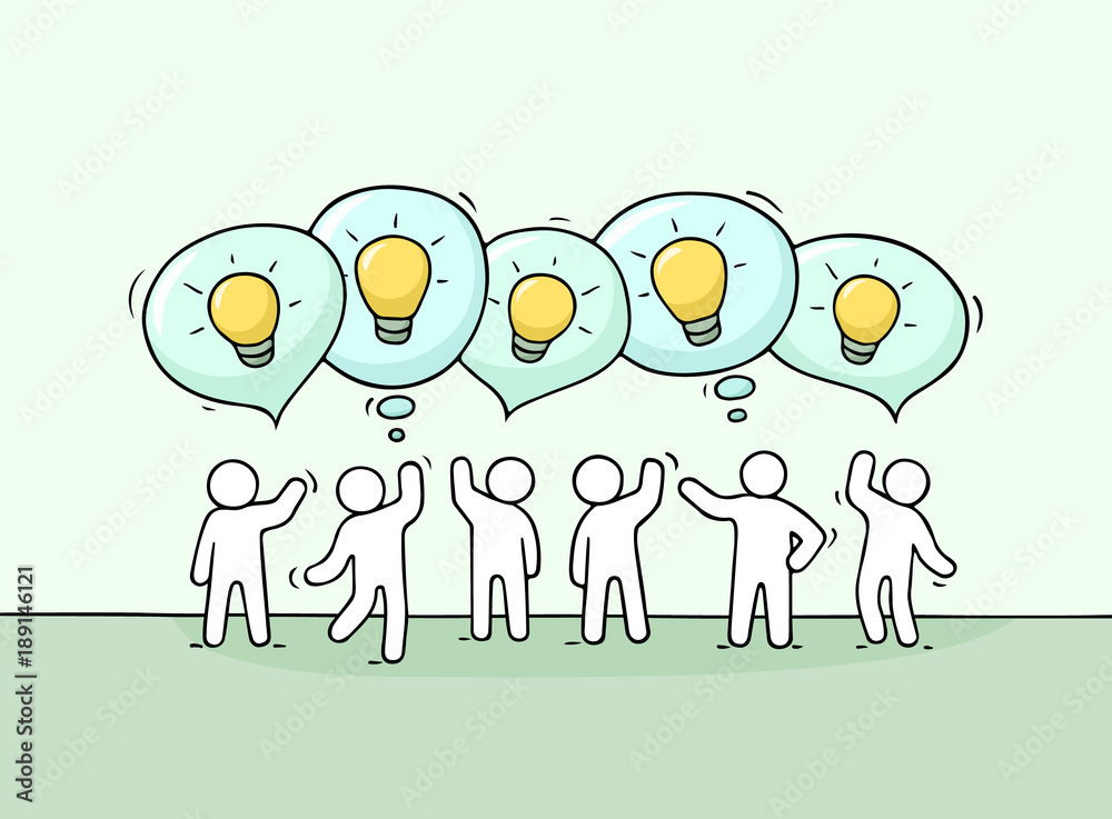 people with speech bubbles and lamp ideas people with speech bubbles and lamp ideas