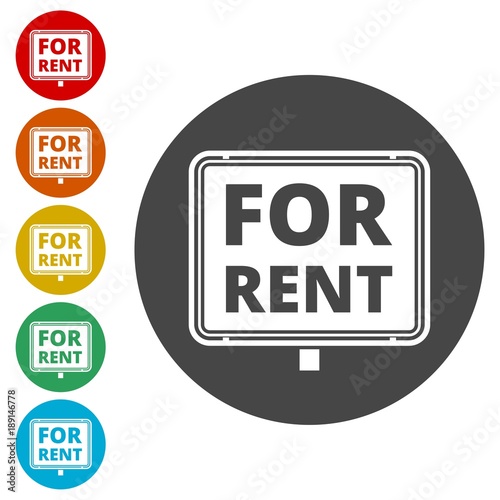 For Rent Sign, For rent icon 