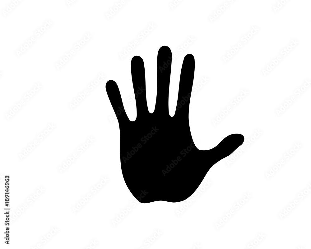 Black Five Fingers Hands Illustration Silhouette Logo Symbol Vector Black Five Fingers Hands Illustration Silhouette Logo Symbol Vector