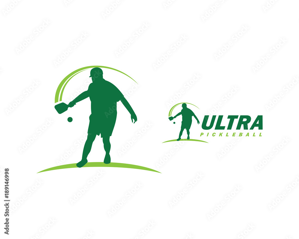 Hit the Ball on Pickle Ball Illustration Symbol Logo Modern Hit the Ball on Pickle Ball Illustration Symbol Logo Modern