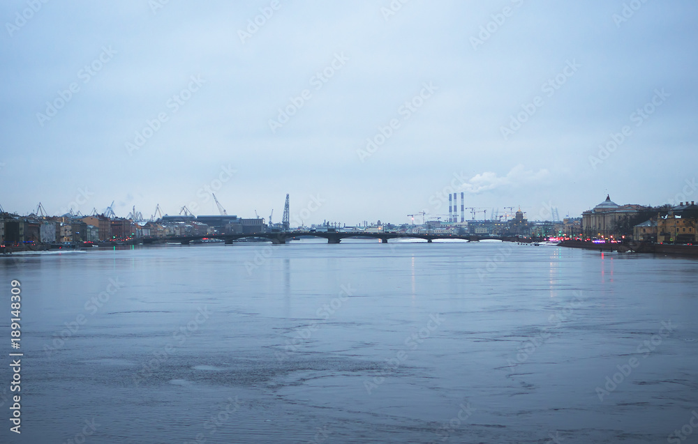 View from the Bolshaya Neva on the Annunciation Bridge.