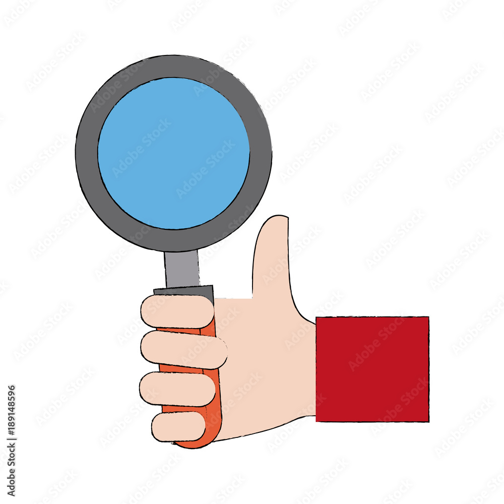 Hand with magnifying glass icon vector illustration graphic design Hand with magnifying glass icon vector illustration graphic design