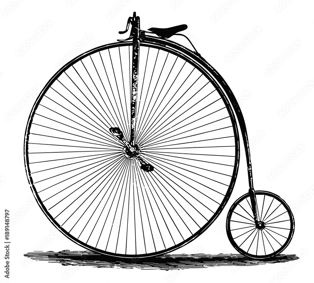 Hochrad - Fahrrad - High wheel bicycle Stock Vector | Adobe Stock