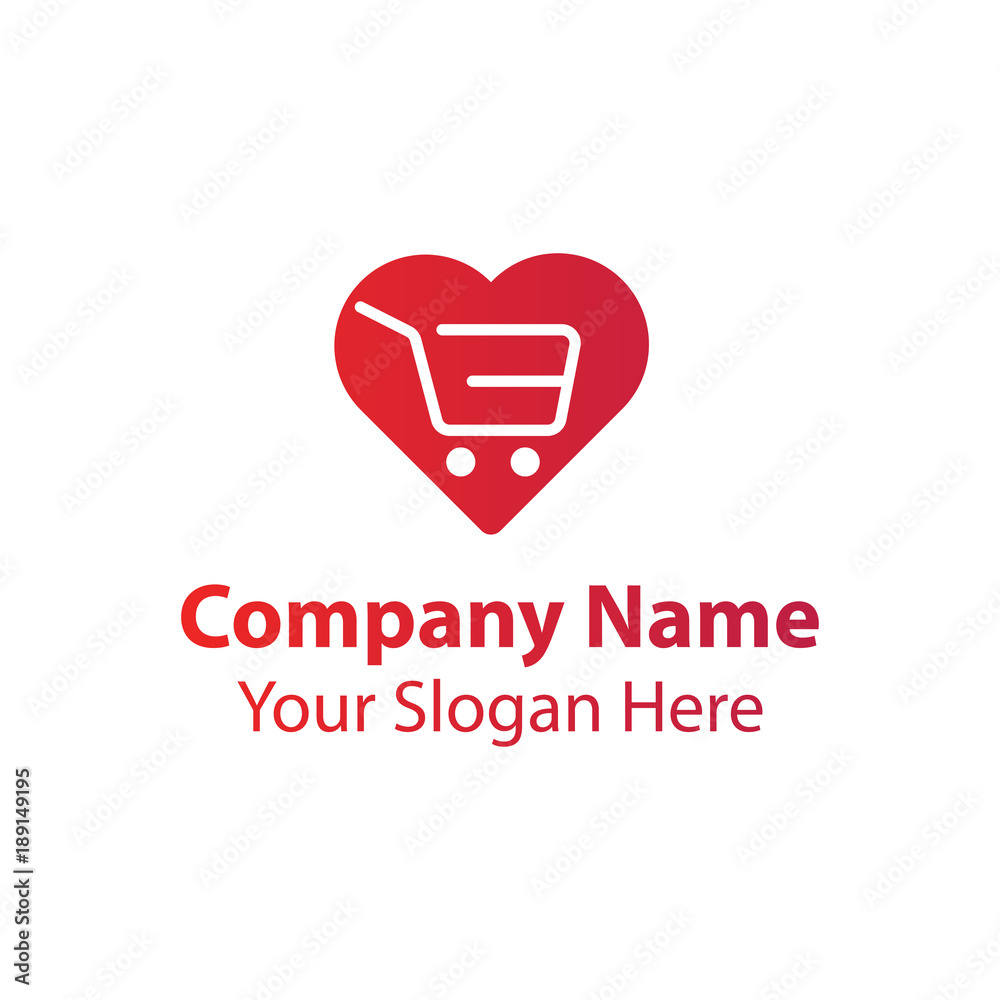 Obraz premium Love shop logo design