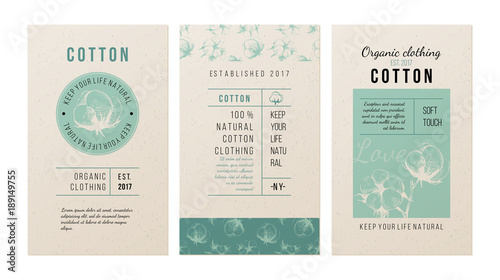 Cotton banners in vintage style photo