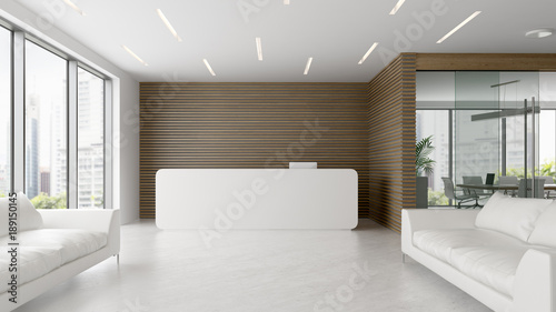 Canvas Print Interior of reception and meeting room 3D illustration