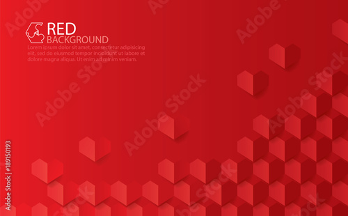 Red heart abstract background. Vector. For valentine, party, Christmas, Newyear. Book cover, website background, banner, poster, advertising.