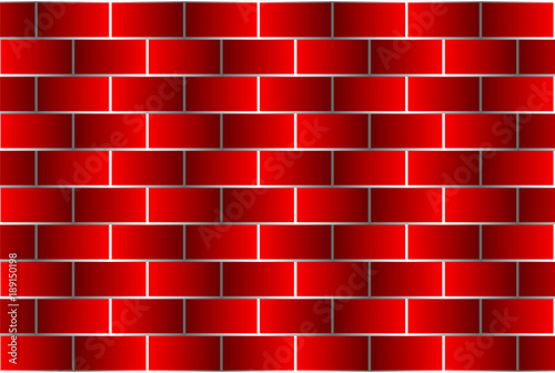 Red bricks - vector pattern, Brick wall - red background,