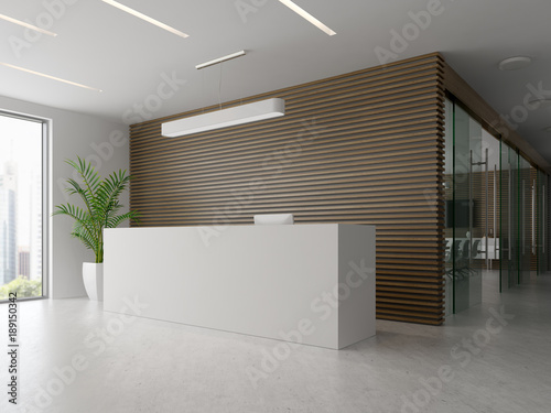 Canvas Print Interior of reception and meeting room 3D illustration