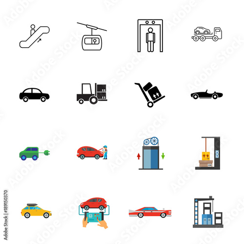 Transportation icon set