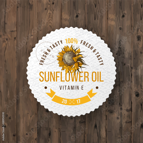 Fototapeta Naklejka Na Ścianę i Meble -  Sunflower oil emblem